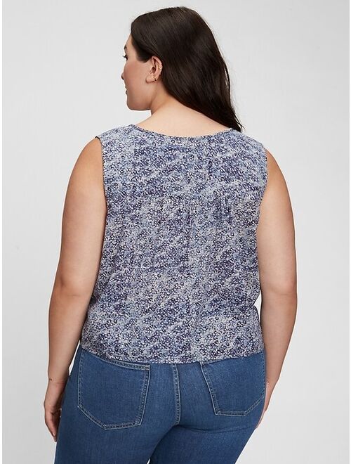 GAP Sleeveless Button-Front Printed Top