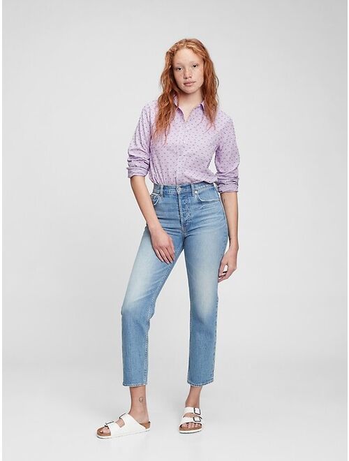 GAP Printed Button Up Perfect Shirt