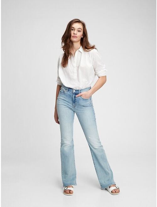 GAP Pleated Popover Long Sleeve Top