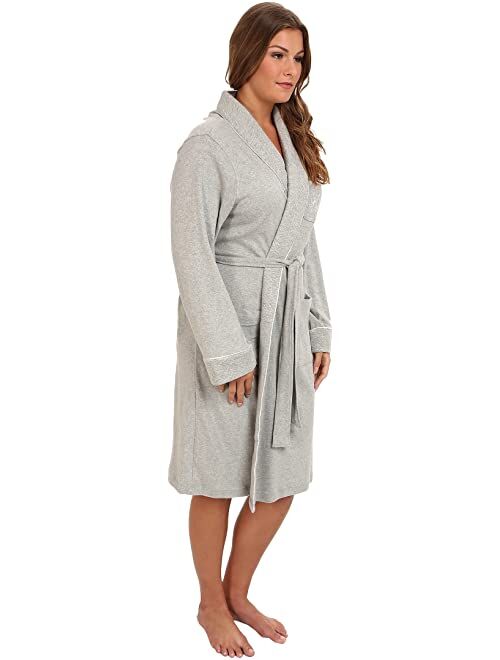 Plus Size Essentials Quilted Collar and Cuff Robe