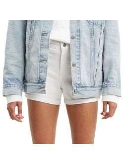 Mid-Length Cuffed Jean Shorts
