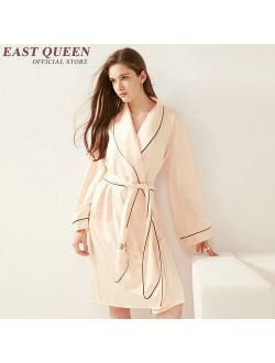 New Arrival bridesmaid robes pink home dress sexy ladies nightwear solid color long sleeve one-piece pajama AA2268 YQ