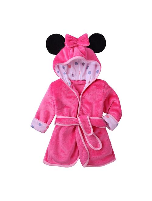 Kids Boy Girl Robe 2021 Bathrobe Minnie Mickey Tiger Soft Flannel Robe Pajamas Baby Kids Warm Clothes 2-6Y