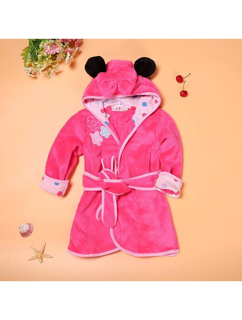 Kids Boy Girl Robe 2021 Bathrobe Minnie Mickey Tiger Soft Flannel Robe Pajamas Baby Kids Warm Clothes 2-6Y