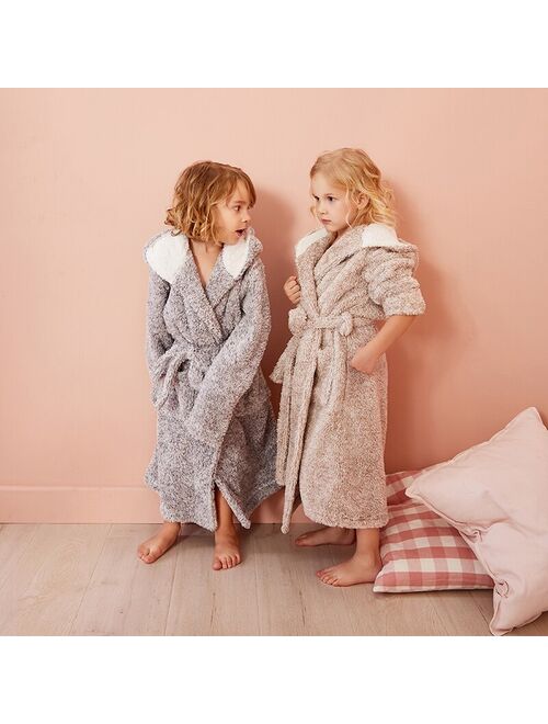 Kids Bathrobe Solid Color Cartoon Hoodies Girls Sleepwear Bath Towels Kids Soft Bathrobe Pajamas 4-13 Years Children's Clothing