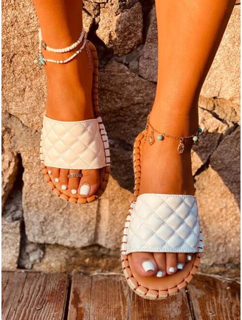 Shein Quilted Slide Sandals