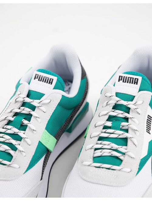 Puma Future Rider Summer sneakers in white and blue