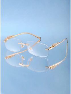 Square Rimless Anti-blue Light Glasses