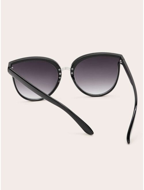 Shein Cat Eye Flat Lens Sunglasses With Case