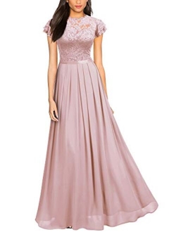Women's Retro Ruffle Style Bridesmaid Maxi Dress
