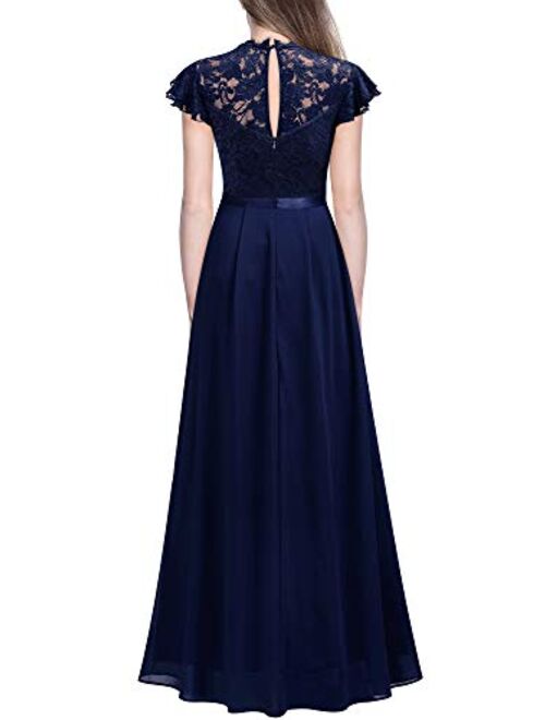 Miusol Women's Retro Ruffle Style Bridesmaid Maxi Dress