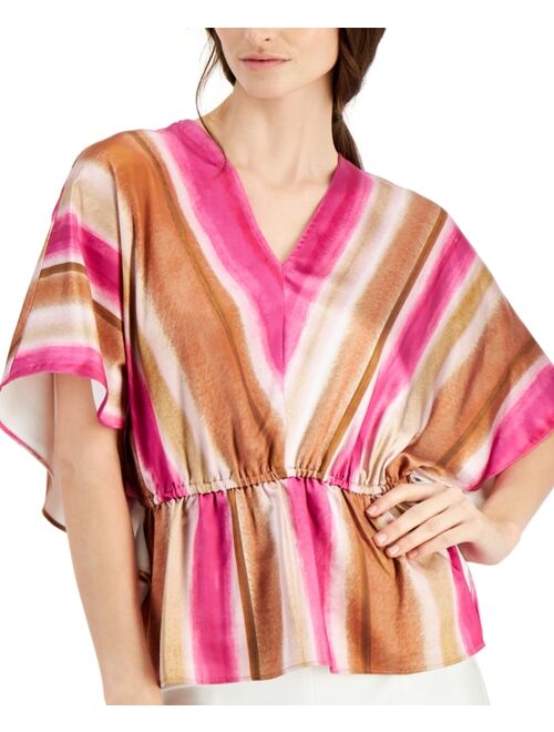 Alfani Striped Batwing-Sleeve Top, Created for Macy's