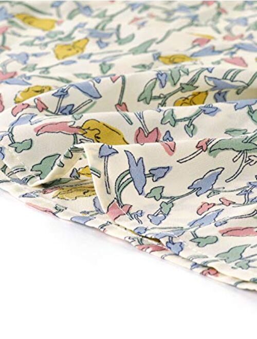 Allegra K Women's Floral Blouse Tee Chiffon Casual Flutter Sleeve Tops