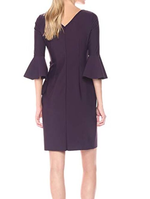 Alex Evenings Slimming Short Dress with Bell Sleeves (Petite and Regular)
