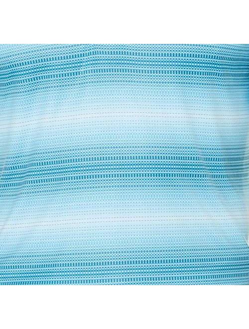 Ben Hogan Men's Performance Short Sleeve Printed Golf Polo Shirt W/moisture Wick Fabric (printed Virtual Stripe Teal, Medium M, 38/40)