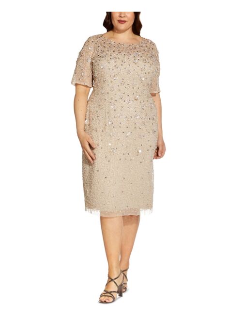 Adrianna Papell Plus Size Embellished Sheath Dress