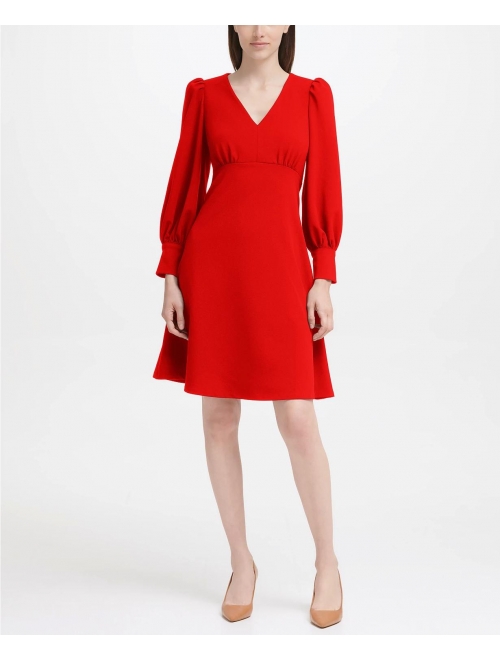 Buy Calvin Klein Puff-Sleeve A-Line Dress online | Topofstyle