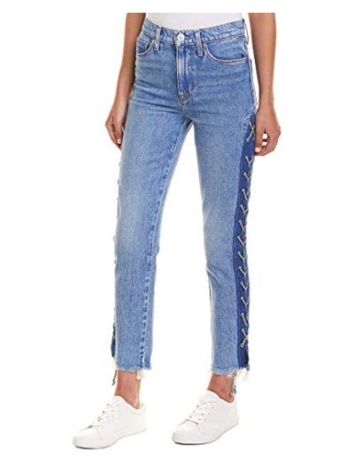 HUDSON Women's Zoeey Hig Rise Lace Up Straight Crop Jean