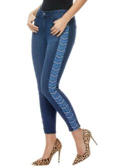 Skinny Mid-rise Lace-up Sides Ankle Jeans 6