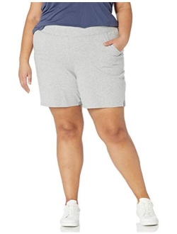 Women's Plus Cotton Jersey Pull-on Shorts with pockets