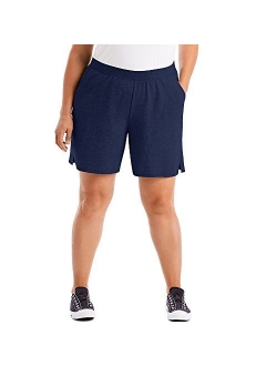 Women's Plus Cotton Jersey Pull-on Shorts with pockets