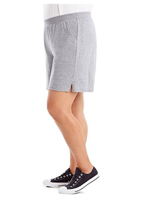 Just My Size Women's Plus Cotton Jersey Pull-on Shorts with pockets
