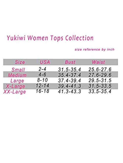 Yukiwi Womens Kimono Flare Sleeve Blouse Tops V Neck Wrap Elastic Waist Casual Boho Blouse
