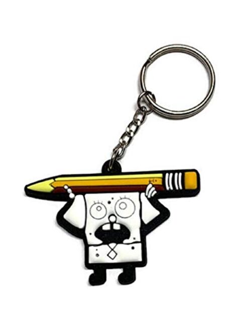 SpongeBob SquarePants Doodlebob Cartoon PVC Meme Rubber Keychain Key Ring