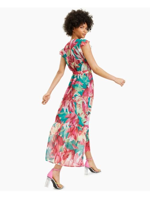 Bar III Floral-Print Wrap Dress, Created for Macy's