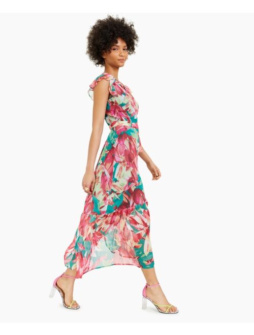 Bar III Floral-Print Wrap Dress, Created for Macy's