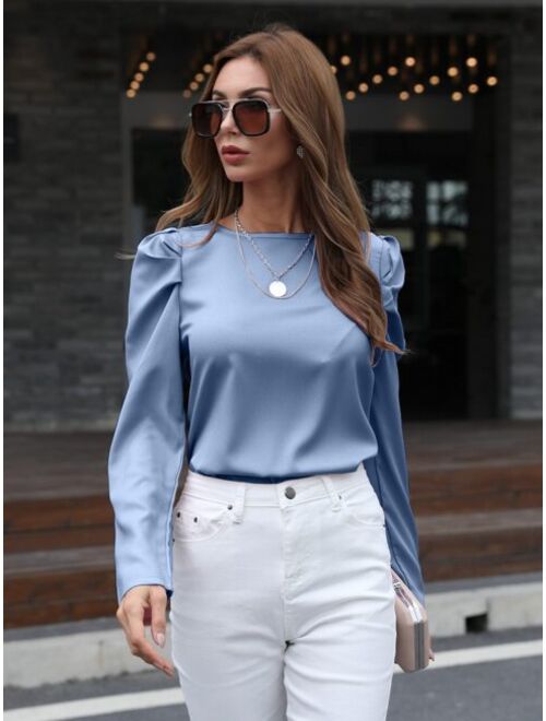 Shein Tie Back Gigot Sleeve Top