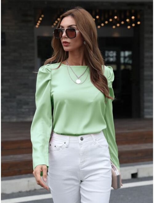 Shein Tie Back Gigot Sleeve Top