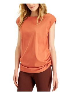 Solid Cap-Sleeve Cinched Knit Top, Created for Macy's