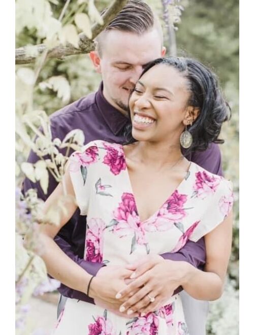 Lulus French Countryside Blush Floral Print High-Low Dress