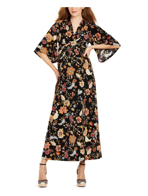 Jessica Simpson Kimono-Sleeve Maxi Maternity Dress