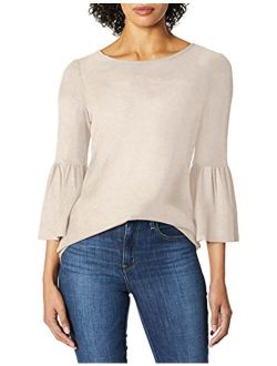 kensie Women's Plush Touch Bell Sleeve Top