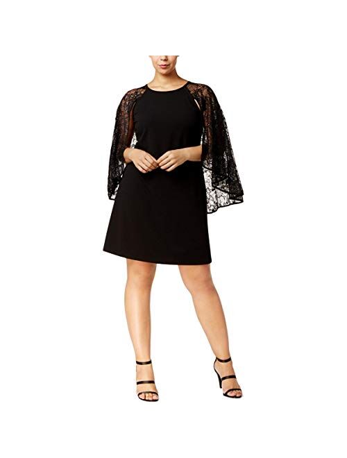 Calvin Klein G III Apparel Group Sequined Lace Capelet Dress