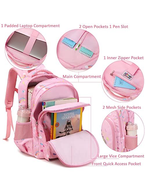 Meisohua Girls School Backpack Set Unicorn Backpack Lightweight Kids School Bookbag Girls Casual Daypack