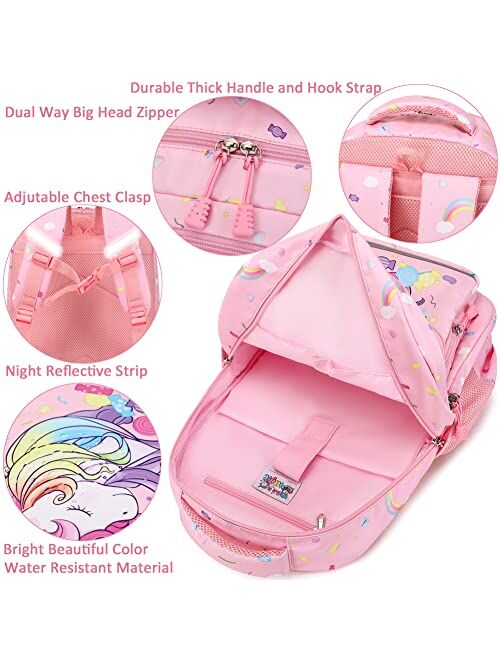 Meisohua Girls School Backpack Set Unicorn Backpack Lightweight Kids School Bookbag Girls Casual Daypack