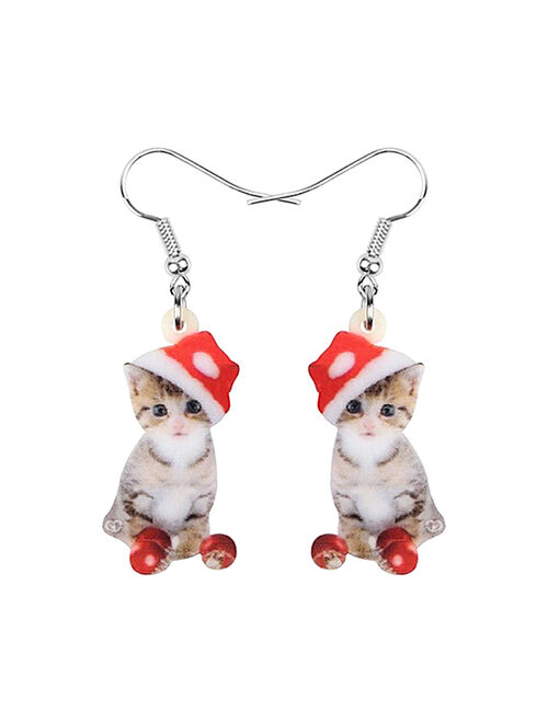 Don't AsK Christmas Kitten Drop Earrings