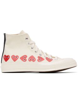 Off-White Converse Edition Multiple Hearts Chuck 70 High Sneakers