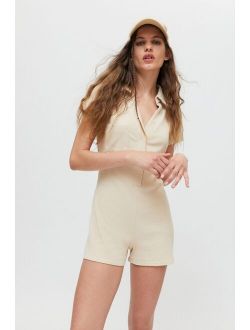 UO Remi Ribbed Polo Romper