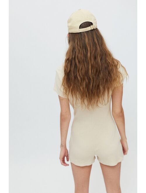 Urban Outfitters UO Remi Ribbed Polo Romper