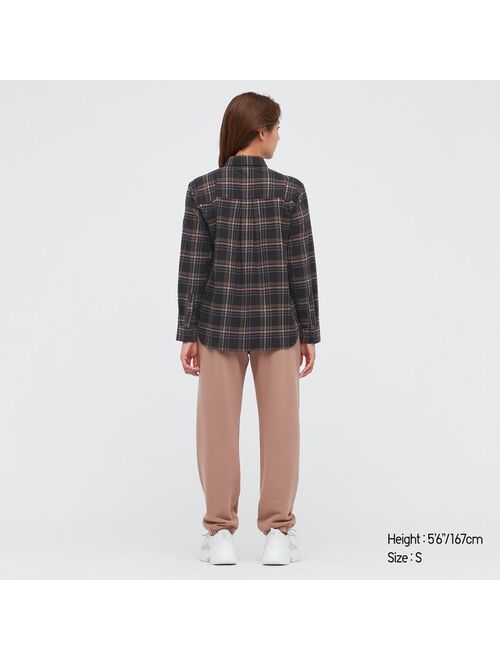 Uniqlo WOMEN FLANNEL CHECKED LONG-SLEEVE SHIRT