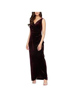 Women's Long Sleeveless Velvet Dress