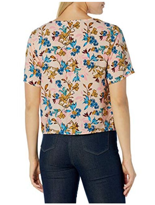 28 Palms Women's 100% Rayon Hawaiian Tie Front Aloha Blouse Shirt