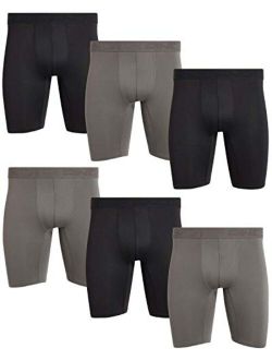 Men’s Underwear – Long Leg Performance Compression Boxer Briefs (6 Pack)