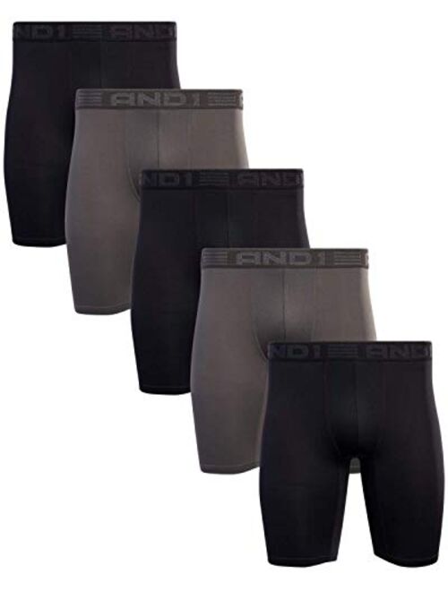 AND1 Men’s Underwear – Long Leg Performance Compression Boxer Briefs (5 Pack)