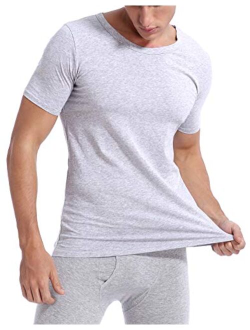 Comfneat Men's 6-Pack Undershirts 100% Cotton Comfy Crew Neck T-Shirts