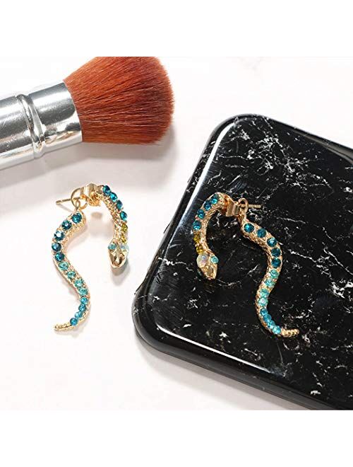 Boaccy Crystal Earrings Snake Earring Jackets Ear Drop Green Jewelry for Women and Girls